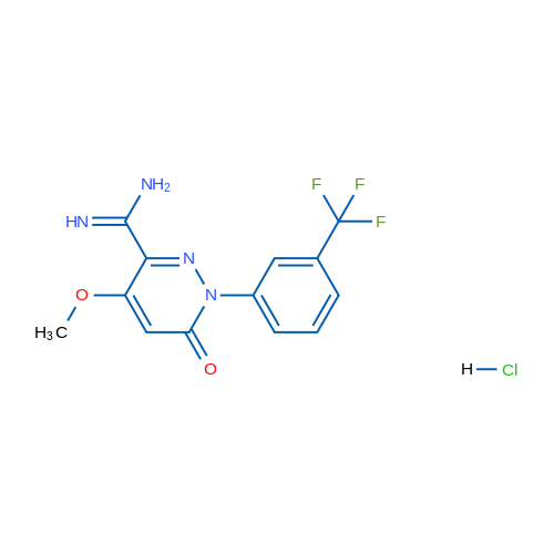4-Methoxy-6-oxo-1-[3-(trifluoromethyl)phenyl]-1,6-dihydropyridazine-3-carboximidamide hydrochloride 1g