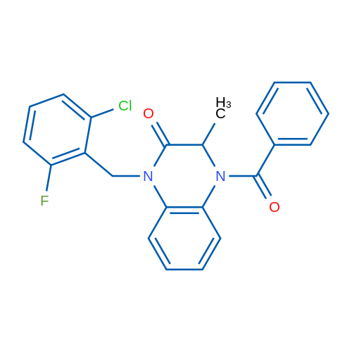 4-Benzoyl-1-[(2-chloro-6-fluorophenyl)methyl]-3-methyl-1,2,3,4-tetrahydroquinoxalin-2-one 1g