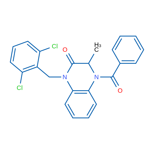 4-Benzoyl-1-[(2,6-dichlorophenyl)methyl]-3-methyl-1,2,3,4-tetrahydroquinoxalin-2-one 1g