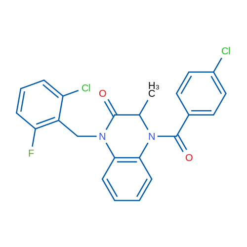 1-[(2-Chloro-6-fluorophenyl)methyl]-4-(4-chlorobenzoyl)-3-methyl-1,2,3,4-tetrahydroquinoxalin-2-one 1g