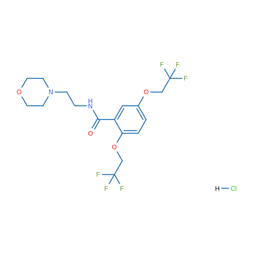 N-[2-(Morpholin-4-yl)ethyl]-2,5-bis(2,2,2-trifluoroethoxy)benzamide hydrochloride 1g