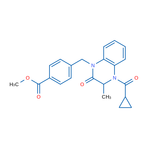 Methyl 4-[(4-cyclopropanecarbonyl-3-methyl-2-oxo-1,2,3,4-tetrahydroquinoxalin-1-yl)methyl]benzoate 1g