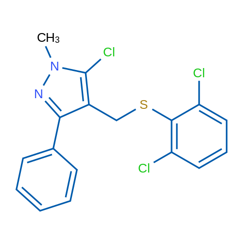 5-Chloro-4-{[(2,6-dichlorophenyl)sulfanyl]methyl}-1-methyl-3-phenyl-1H-pyrazole 1g