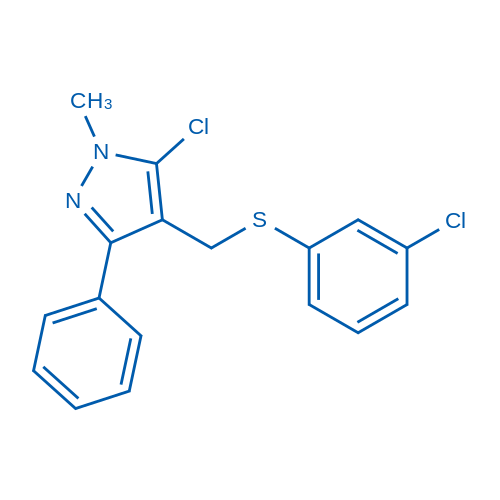 5-Chloro-4-{[(3-chlorophenyl)sulfanyl]methyl}-1-methyl-3-phenyl-1H-pyrazole 100mg
