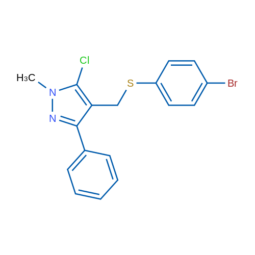4-{[(4-bromophenyl)sulfanyl]methyl}-5-chloro-1-methyl-3-phenyl-1H-pyrazole 1g