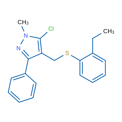 5-Chloro-4-{[(2-ethylphenyl)sulfanyl]methyl}-1-methyl-3-phenyl-1H-pyrazole 1g