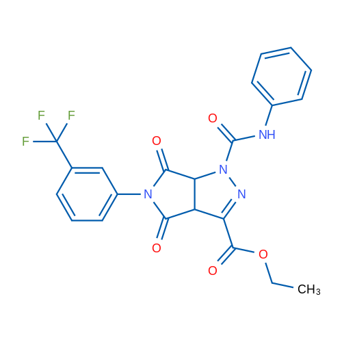 Ethyl 4,6-dioxo-1-(phenylcarbamoyl)-5-[3-(trifluoromethyl)phenyl]-1H,3aH,4H,5H,6H,6aH-pyrrolo[3,4-c]pyrazole-3-carboxylate 1g