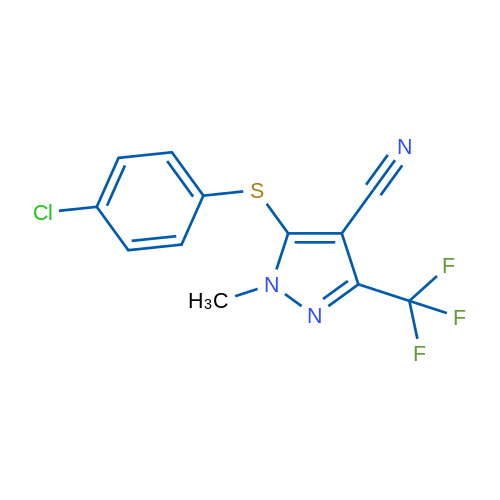 5-[(4-Chlorophenyl)sulfanyl]-1-methyl-3-(trifluoromethyl)-1H-pyrazole-4-carbonitrile 1g