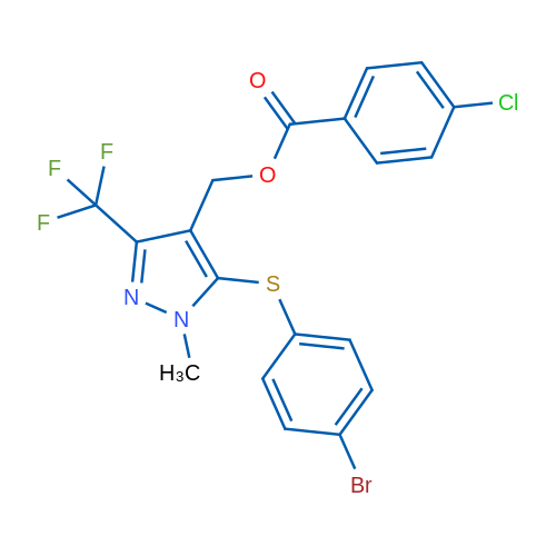 {5-[(4-bromophenyl)sulfanyl]-1-methyl-3-(trifluoromethyl)-1H-pyrazol-4-yl}methyl 4-chlorobenzoate 1g