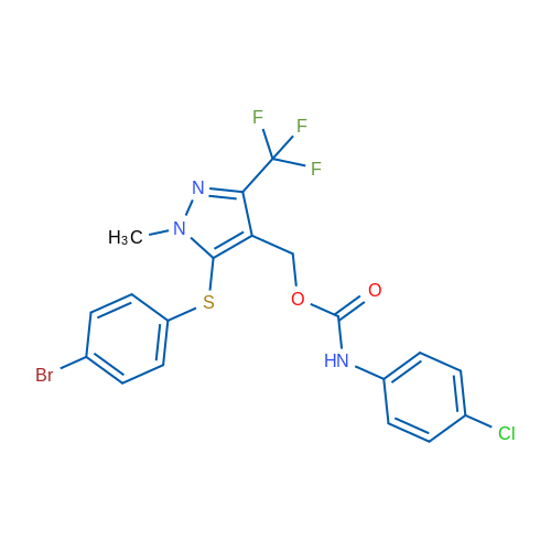 {5-[(4-bromophenyl)sulfanyl]-1-methyl-3-(trifluoromethyl)-1H-pyrazol-4-yl}methyl N-(4-chlorophenyl)carbamate 1g