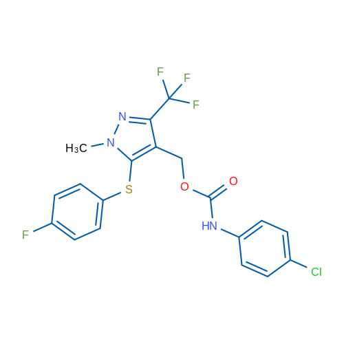 {5-[(4-fluorophenyl)sulfanyl]-1-methyl-3-(trifluoromethyl)-1H-pyrazol-4-yl}methyl N-(4-chlorophenyl)carbamate 1g
