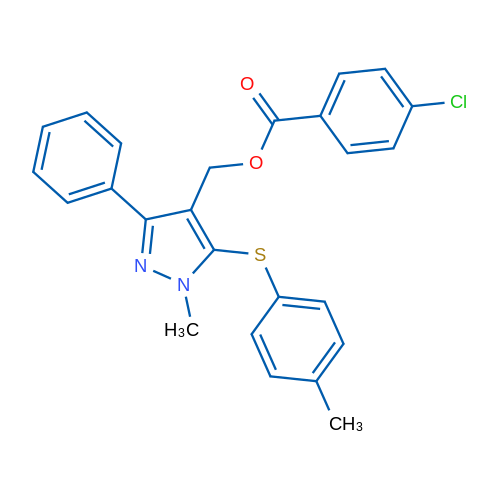 {1-methyl-5-[(4-methylphenyl)sulfanyl]-3-phenyl-1H-pyrazol-4-yl}methyl 4-chlorobenzoate 1g