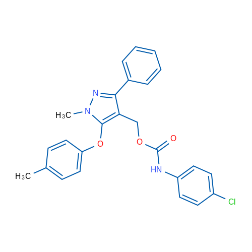 [1-Methyl-5-(4-methylphenoxy)-3-phenyl-1H-pyrazol-4-yl]methyl N-(4-chlorophenyl)carbamate 1g