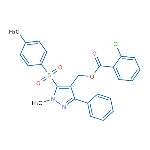 [1-Methyl-5-(4-methylbenzenesulfonyl)-3-phenyl-1H-pyrazol-4-yl]methyl 2-chlorobenzoate 1g