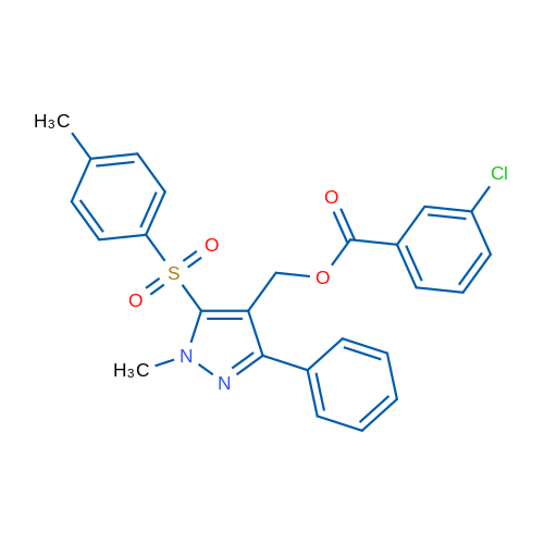 [1-Methyl-5-(4-methylbenzenesulfonyl)-3-phenyl-1H-pyrazol-4-yl]methyl 3-chlorobenzoate 1g