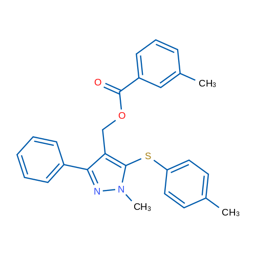 {1-methyl-5-[(4-methylphenyl)sulfanyl]-3-phenyl-1H-pyrazol-4-yl}methyl 3-methylbenzoate 1g