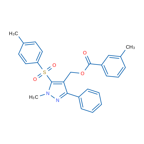 [1-Methyl-5-(4-methylbenzenesulfonyl)-3-phenyl-1H-pyrazol-4-yl]methyl 3-methylbenzoate 1g