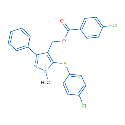 {5-[(4-chlorophenyl)sulfanyl]-1-methyl-3-phenyl-1H-pyrazol-4-yl}methyl 4-chlorobenzoate 1g