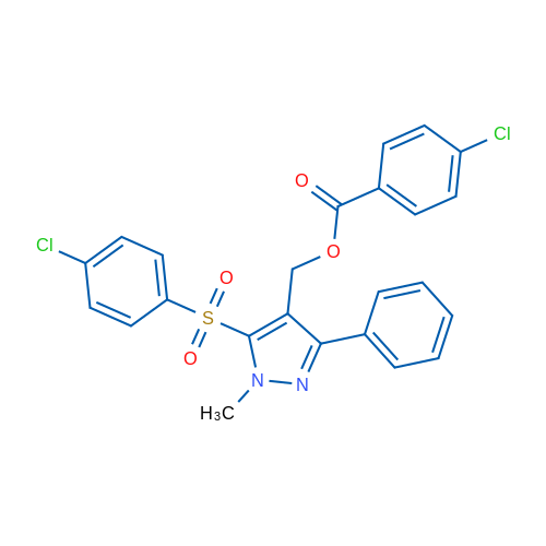[5-(4-Chlorobenzenesulfonyl)-1-methyl-3-phenyl-1H-pyrazol-4-yl]methyl 4-chlorobenzoate 1g