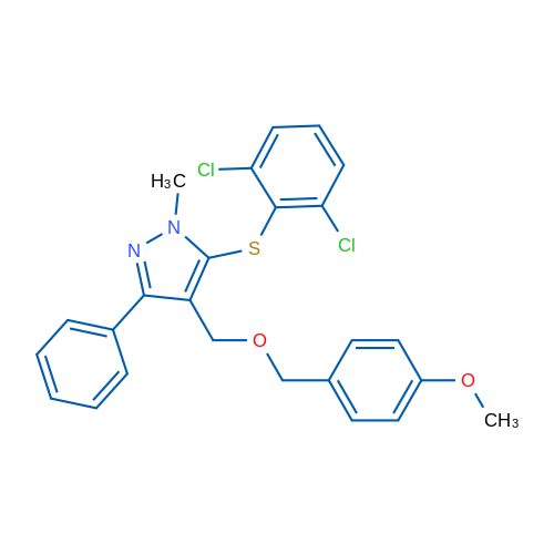 5-[(2,6-Dichlorophenyl)sulfanyl]-4-{[(4-methoxyphenyl)methoxy]methyl}-1-methyl-3-phenyl-1H-pyrazole 1g