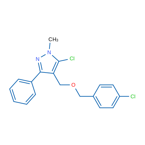 5-Chloro-4-{[(4-chlorophenyl)methoxy]methyl}-1-methyl-3-phenyl-1H-pyrazole 1g