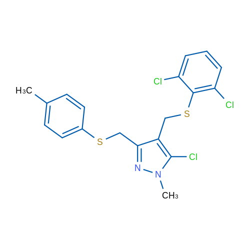 5-Chloro-4-{[(2,6-dichlorophenyl)sulfanyl]methyl}-1-methyl-3-{[(4-methylphenyl)sulfanyl]methyl}-1H-pyrazole 1g