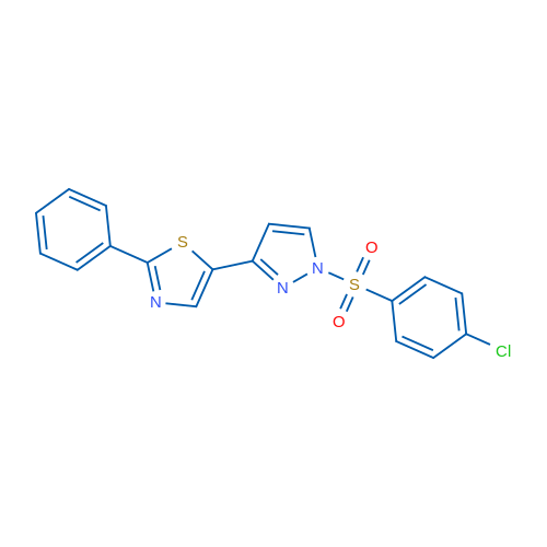 5-[1-(4-Chlorobenzenesulfonyl)-1H-pyrazol-3-yl]-2-phenyl-1,3-thiazole 1g