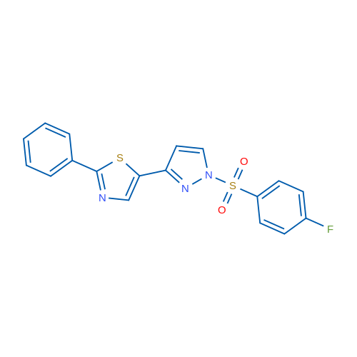 5-[1-(4-Fluorobenzenesulfonyl)-1H-pyrazol-3-yl]-2-phenyl-1,3-thiazole 1g