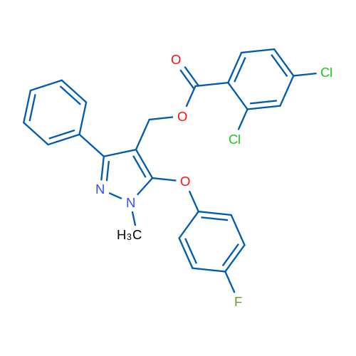 [5-(4-Fluorophenoxy)-1-methyl-3-phenyl-1H-pyrazol-4-yl]methyl 2,4-dichlorobenzoate 1g