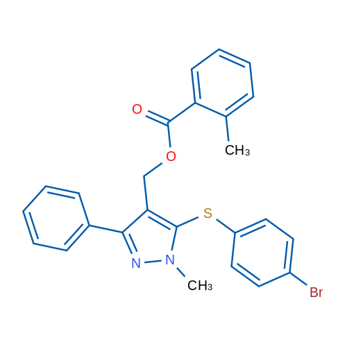 {5-[(4-bromophenyl)sulfanyl]-1-methyl-3-phenyl-1H-pyrazol-4-yl}methyl 2-methylbenzoate 1g