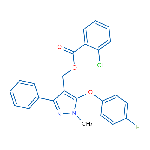[5-(4-Fluorophenoxy)-1-methyl-3-phenyl-1H-pyrazol-4-yl]methyl 2-chlorobenzoate 1g