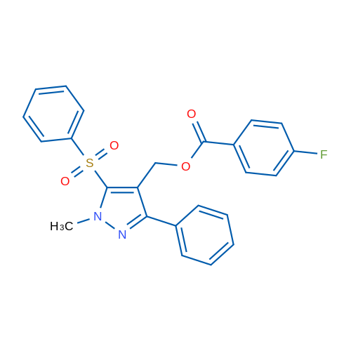 [5-(Benzenesulfonyl)-1-methyl-3-phenyl-1H-pyrazol-4-yl]methyl 4-fluorobenzoate 1g