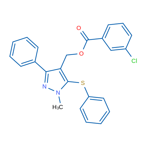 [1-Methyl-3-phenyl-5-(phenylsulfanyl)-1H-pyrazol-4-yl]methyl 3-chlorobenzoate 1g