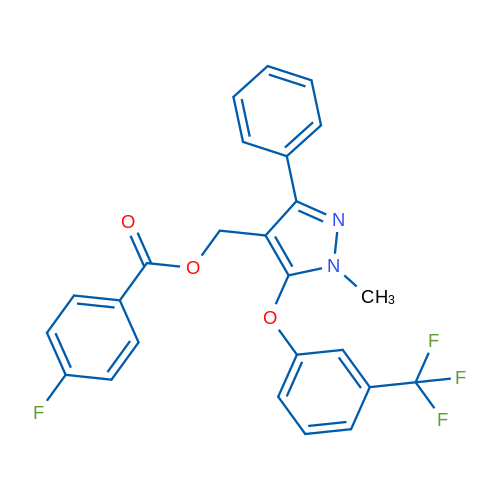 {1-methyl-3-phenyl-5-[3-(trifluoromethyl)phenoxy]-1H-pyrazol-4-yl}methyl 4-fluorobenzoate 1g