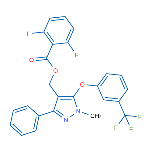 {1-methyl-3-phenyl-5-[3-(trifluoromethyl)phenoxy]-1H-pyrazol-4-yl}methyl 2,6-difluorobenzoate 1g