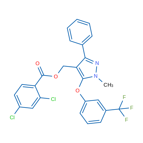 {1-methyl-3-phenyl-5-[3-(trifluoromethyl)phenoxy]-1H-pyrazol-4-yl}methyl 2,4-dichlorobenzoate 1g