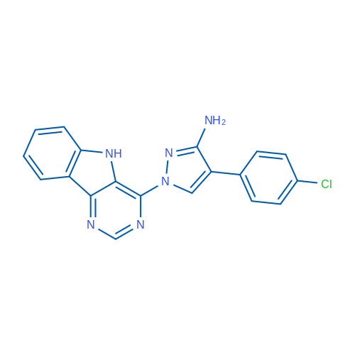 4-(4-Chlorophenyl)-1-{5H-pyrimido[5,4-b]indol-4-yl}-1H-pyrazol-3-amine 1g