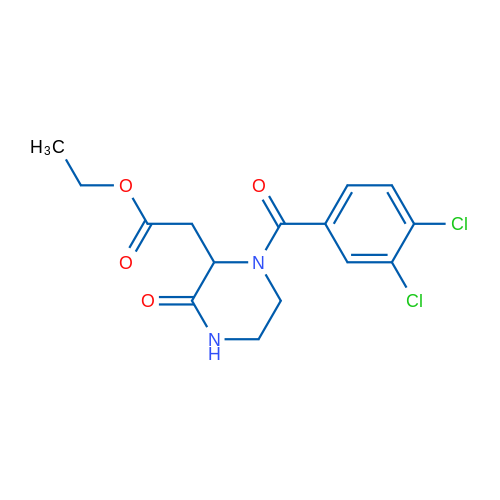 Ethyl 2-[1-(3,4-dichlorobenzoyl)-3-oxopiperazin-2-yl]acetate 1g