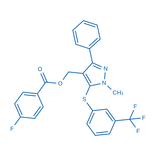 (1-Methyl-3-phenyl-5-{[3-(trifluoromethyl)phenyl]sulfanyl}-1H-pyrazol-4-yl)methyl 4-fluorobenzoate 50mg