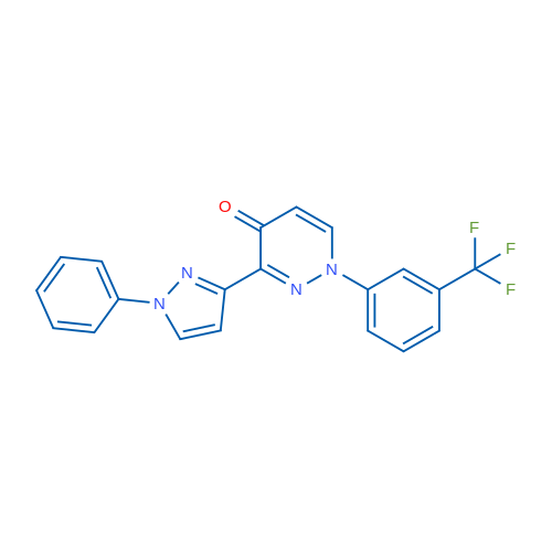 3-(1-Phenyl-1H-pyrazol-3-yl)-1-[3-(trifluoromethyl)phenyl]-1,4-dihydropyridazin-4-one 1g