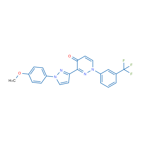 3-[1-(4-Methoxyphenyl)-1H-pyrazol-3-yl]-1-[3-(trifluoromethyl)phenyl]-1,4-dihydropyridazin-4-one 1g