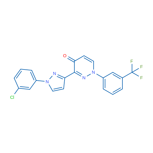 3-[1-(3-Chlorophenyl)-1H-pyrazol-3-yl]-1-[3-(trifluoromethyl)phenyl]-1,4-dihydropyridazin-4-one 1g