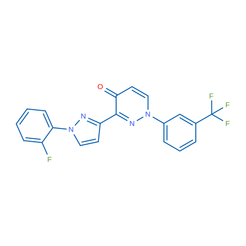 3-[1-(2-Fluorophenyl)-1H-pyrazol-3-yl]-1-[3-(trifluoromethyl)phenyl]-1,4-dihydropyridazin-4-one 1g