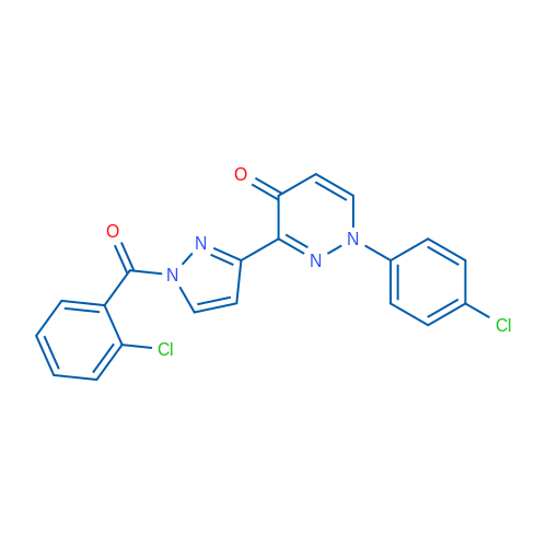 3-[1-(2-Chlorobenzoyl)-1H-pyrazol-3-yl]-1-(4-chlorophenyl)-1,4-dihydropyridazin-4-one 1g