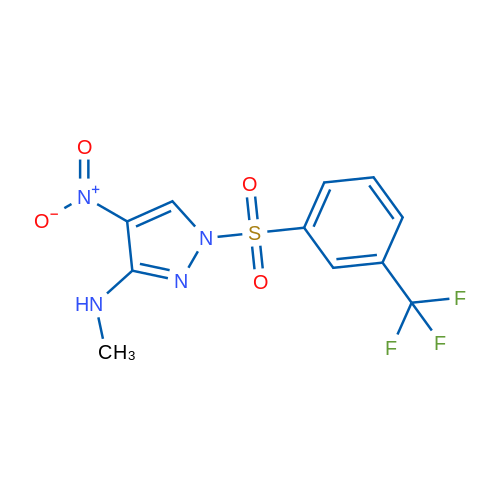 N-Methyl-4-nitro-1-[3-(trifluoromethyl)benzenesulfonyl]-1H-pyrazol-3-amine 1g