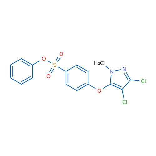 Phenyl 4-[(3,4-dichloro-1-methyl-1H-pyrazol-5-yl)oxy]benzene-1-sulfonate 1g
