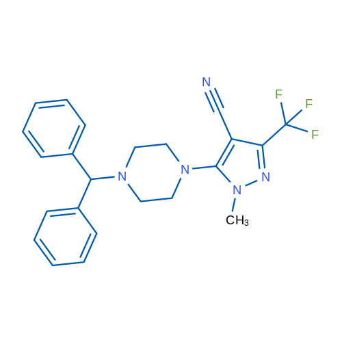5-[4-(Diphenylmethyl)piperazin-1-yl]-1-methyl-3-(trifluoromethyl)-1H-pyrazole-4-carbonitrile 1g