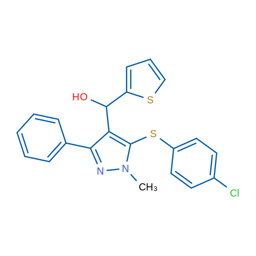 {5-[(4-chlorophenyl)sulfanyl]-1-methyl-3-phenyl-1H-pyrazol-4-yl}(thiophen-2-yl)methanol 1g