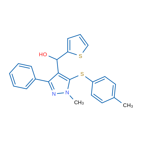 {1-methyl-5-[(4-methylphenyl)sulfanyl]-3-phenyl-1H-pyrazol-4-yl}(thiophen-2-yl)methanol 1g
