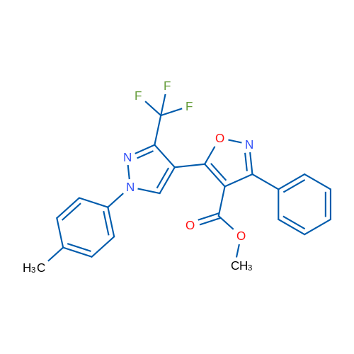 Methyl 5-[1-(4-methylphenyl)-3-(trifluoromethyl)-1H-pyrazol-4-yl]-3-phenyl-1,2-oxazole-4-carboxylate 1g